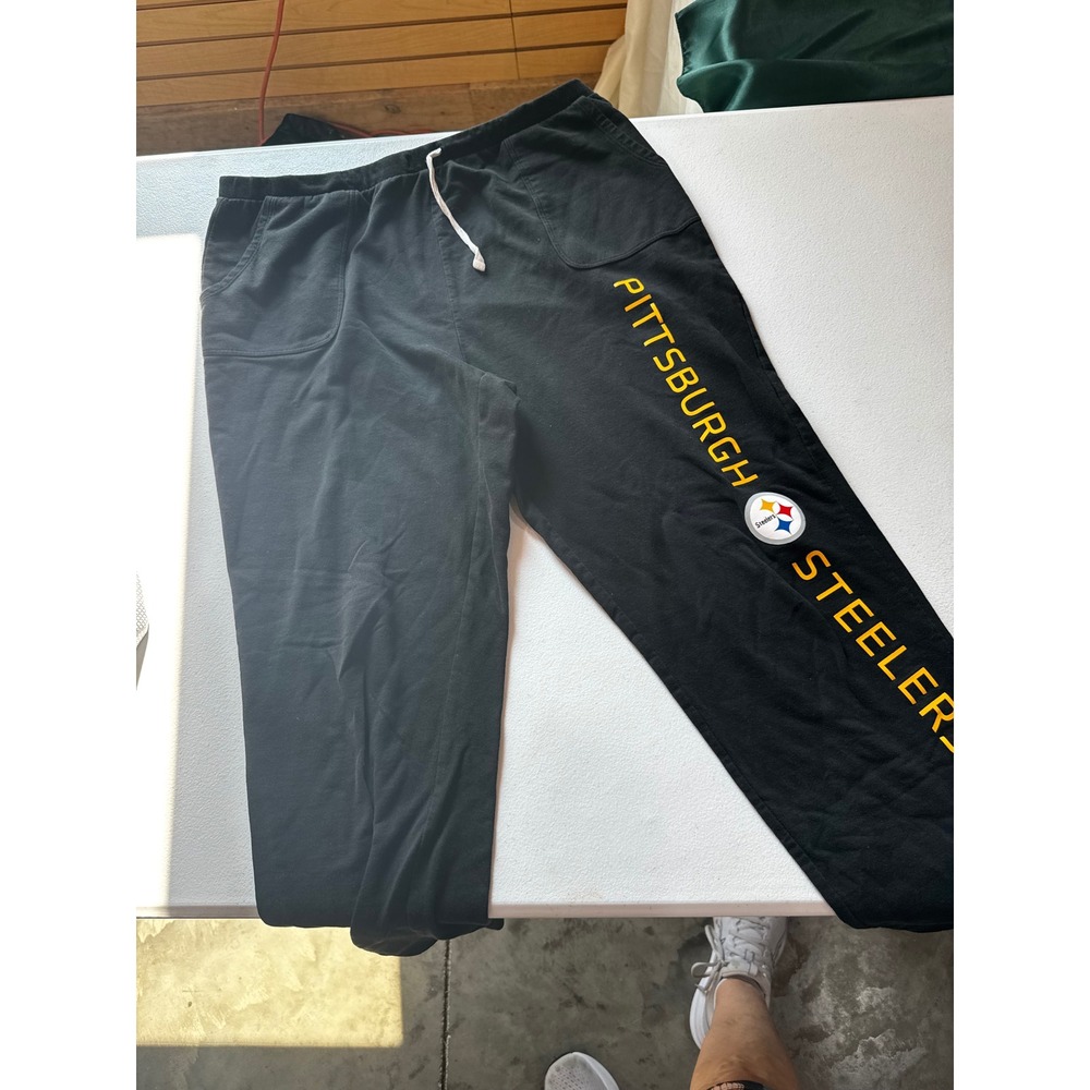 Fanatics Pittsburgh Steelers Sweatpants Mens Black NFL Fleece Joggers Large